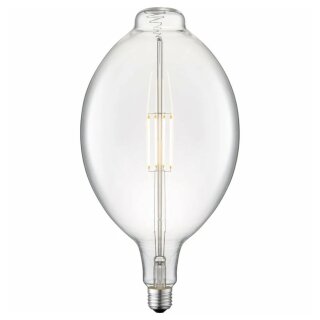 LeuchtenDirekt LED Filament Leuchtmittel Oval Ø18cm 4W = 32W E27 klar 420lm warmweiß 2700K