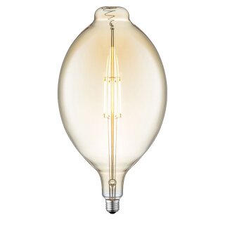 LeuchtenDirekt LED Filament Leuchtmittel Oval Ø18cm 4W = 32W E27 Gold 420lm warmweiß 2700K