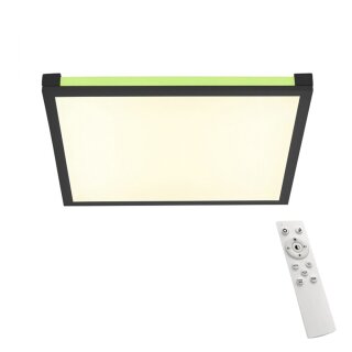 LeuchtenDirekt LED Panel Schwarz 45x45cm 28W 1400lm RGB CCT 2700-6500K Dimmbar mit Fernbedienung