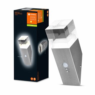 Ledvance LED Außenleuchte Wandleuchte Endura Style Crystal Torch Stahl IP44 4,9W 400lm warmweiß 3000K mit Sensor