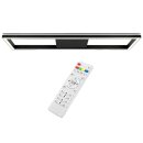 Brelight LED Deckenleuchte Icarus Schwarz 100x25cm 38W 2660lm RGB + CCT 2700K-6200K Dimmbar mit Fernbedienung