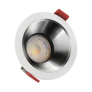 Spectrum Einbauleuchte Downlight Fiale Comfort Weiß/Silber Ø8,5cm max. 10W GU10 ohne Leuchtmittel