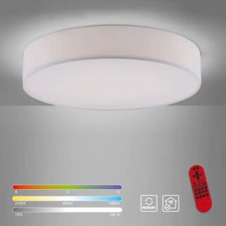 Paul Neuhaus LED Smart Deckenleuchte Lola Ø58cm Textil weiß 36W 3700lm CCT RGB Fernbedienung Google Alexa WiFi