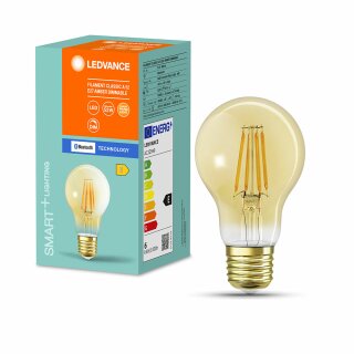 Ledvance LED Smart+ Birne A60 6W = 52W E27 Gold gelüstert 680lm extra warmweiß 2400K Dimmbar App Google Alexa Bluetooth