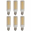 6 x LED Leuchtmittel Röhrenform T19 7W E14 klar 820lm warmweiß 3000K