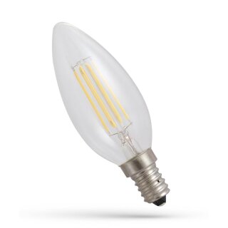 Spectrum LED Filament Leuchtmittel C35 Kerze 5,5W E14 klar 800lm warmweiß 2700K DIMMBAR