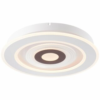 Brilliant LED Deckenleuchte Vanela rund Ø50cm Weiß Braun 57W 7098lm CCT 3000K-6500K Dimmbar mit Fernbedienung