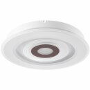 Brilliant LED Deckenleuchte Vanela rund Ø50cm Weiß Braun 57W 7098lm CCT 3000K-6500K Dimmbar mit Fernbedienung