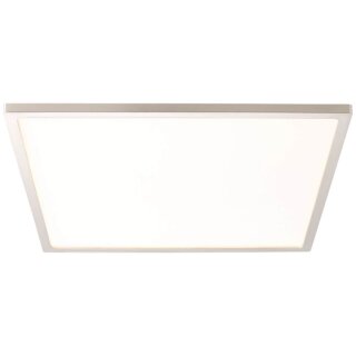 Brilliant LED Deckenleuchte Aufbaupanel Ceres 35x35cm Edelstahl 20W 2000lm warmweiß 3000K Dimmbar