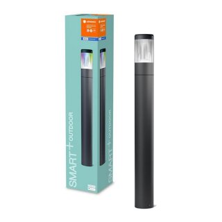 Ledvance LED Smart+ Außenstehleuchte Modern Lantern Dunkelgrau 90cm IP44 12W 650lm RGBW 2000K-6500K Dimmbar App Google Alexa Bluetooth