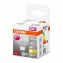 Osram LED Leuchtmittel MR16 Glas Reflektor 3,4W = 20W GU5,3 12V 230lm warmweiß 2700K 36° DIMMBAR