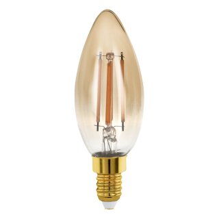 Eglo LED Filament Leuchtmittel Kerze C35 4W = 28W E14 Gold 300lm extra warmweiß 1700K DIMMBAR
