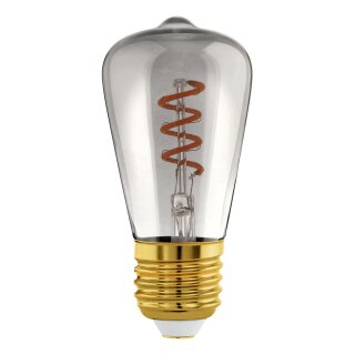 Eglo LED Spiral Filament Leuchtmittel Edison ST48 4W E27 Rauchglas 100lm extra warmweiß 2000K DIMMBAR