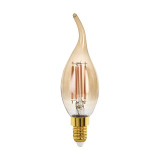 Eglo LED Filament Leuchtmittel Windstoßkerze 4W = 28W E14 Gold 300lm extra warmweiß 1700K DIMMBAR