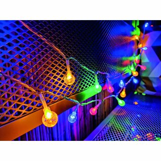 Müller-Licht Smarte LED Lichterkette innen & außen IP44 5,5m 50 bunte LEDs RGB App Fernbedienung