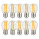 10 x LED Filament Leuchtmittel Tropfenform Kugel 4W E27 klar 340lm extra warmweiß 1800K