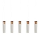 Nordlux Pendelleuchte Tilo Grau/Holz max. 5 x 15W GU10 ohne Leuchtmittel kürzbar