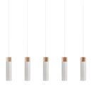 Nordlux Pendelleuchte Tilo Grau/Holz max. 5 x 15W GU10 ohne Leuchtmittel kürzbar