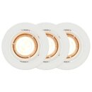 3 x Nordlux LED Smart Einbauleuchte Carina Weiß rund 3 x 4W GU10 345lm 2200-6500K Dimmbar App Google Alexa Bluetooth