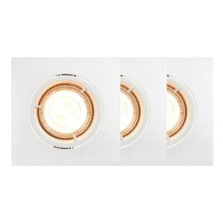 3 x Nordlux LED Smart Einbauleuchte Carina Weiß eckig 3 x 4W GU10 345lm 2200-6500K Dimmbar App Google Alexa Bluetooth