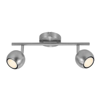 Nordlux LED Spotlights Chicago Stahl gebürstet 2 x 4,6W GU10 690lm warmweiß 2700K schwenkbar