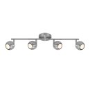 Nordlux LED Deckenstrahler Chicago Stahl gebürstet 4 x 4,6W GU10 1380lm warmweiß 2700K schwenkbar