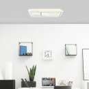 Brilliant LED Deckenleuchte Savare Weiß/Grau 50x50cm 48W 6100lm 3000-6500K CCT Dimmbar mit Fernbedienung