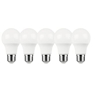 5 x Müller-Licht LED Leuchtmittel A60 Birnen 4,9W = 40W E27 matt 470lm warmweiß 2700K 200°