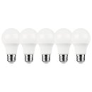 5 x Müller-Licht LED Leuchtmittel A60 Birnen 4,9W = 40W E27 matt 470lm warmweiß 2700K 200°