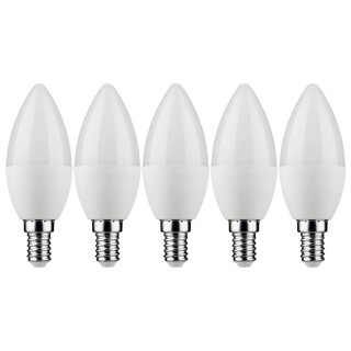 5 x Müller-Licht LED Leuchtmittel Kerzen 2,9W = 25W E14 matt 250lm warmweiß 2700K 180°
