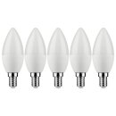 5 x Müller-Licht LED Leuchtmittel Kerzen 2,9W = 25W E14 matt 250lm warmweiß 2700K 180°