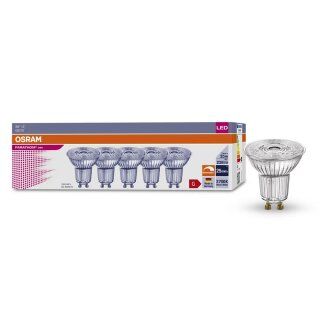 5 x Osram LED Parathom PAR16 Glas Reflektor 3,4W = 35W GU10 230lm warmweiß 2700K 36° Ra>90 DIMMBAR