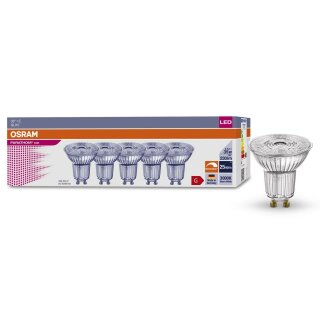 5 x Osram LED Parathom PAR16 Glas Reflektor 3,4W = 35W GU10 230lm warmweiß 3000K 36° Ra>90 DIMMBAR