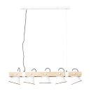 Brilliant Pendelleuchte Plow Weiß/Holz 95cm max. 5...