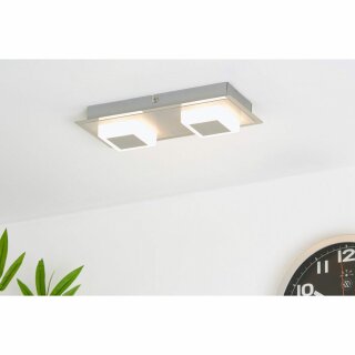 Briloner LED Wand- & Deckenleuchte Aluminium 28cm 2 x 4,8W 800lm warmweiß 3000K