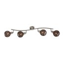 Briloner Deckenleuchte Strahler Nickel matt/Braun max. 4...