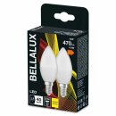 2 x Bellalux LED Leuchtmittel Kerze B40 4,9W = 40W E14 matt 470lm warmweiß 2700K