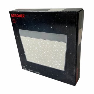 Briloner LED Wand- & Deckenleuchte Silber eckig 21,2 x 21,2cm 16W 1600lm Neutralweiß 4000K Sternenhimmel-Effekt