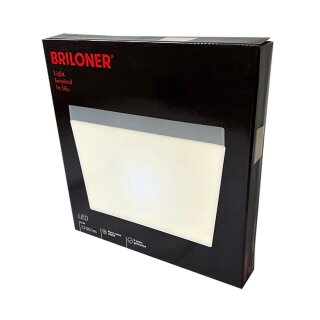 Briloner LED Wand- & Deckenleuchte Silber eckig 28,7 x 28,7cm 21W 2200lm warmweiß 3000K