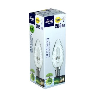 Leuci Kerze Eco Halogen Glühbirne gedreht 18W = 25W / 24W...
