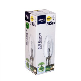 Leuci Kerze Eco Halogen Glühbirne 18W = 25W / 24W E14 Glühlampe warmweiß dimmbar