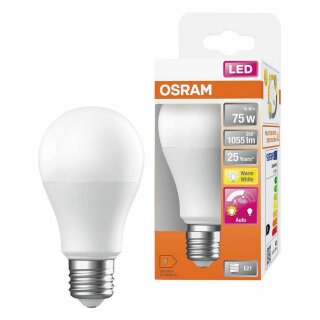 Osram LED Leuchtmittel A60 Birne 10W = 75W E27 matt 1055lm warmweiß 2700K 200° Bewegungssensor