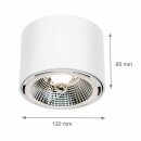 Spectrum Aufbauleuchte Chloe AR111 Weiß rund Ø12cm max. 50W GU10 ohne Leuchtmittel