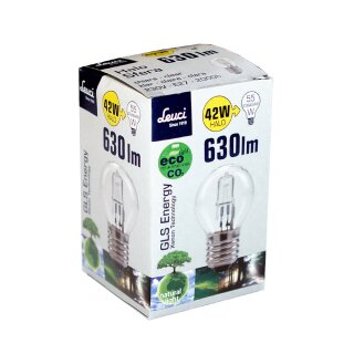 Leuci Eco Halogen Tropfen Glühbirne 42W = 60W / 55W E27 Kugel warmweiß dimmbar