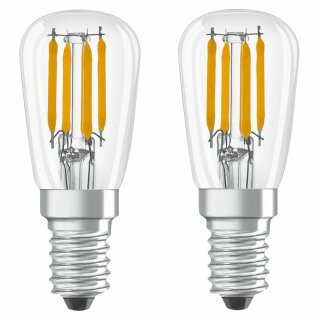 2 x Osram LED Filament Leuchtmittel Röhre T26 Special 2,8W = 25W E14 klar 250lm warmweiß 2700K