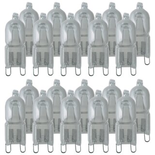 20 x Radium Halogen Leuchtmittel Stiftsockel 20W G9 klar 235lm warmweiß 2700K dimmbar