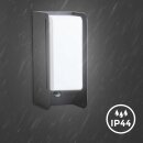B.K.Licht Außenleuchte Wandlampe Schwarz IP44 max. 12W E27 ohne Leuchtmittel Up&Down Lichtschlitze mit Sensor