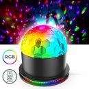 B.K.Licht LED Tischleuchte Discokugel RGB Musiksensor rotierend Farbwechsel Lichteffekte