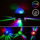 B.K.Licht LED Tischleuchte Discokugel RGB Musiksensor rotierend Farbwechsel Lichteffekte