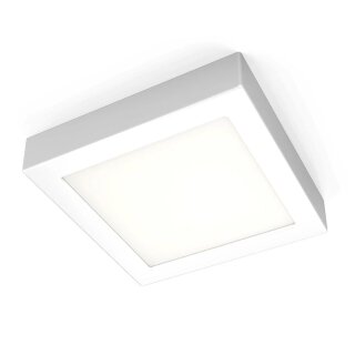 B.K.Licht LED Deckenleuchte Aufbaupanel quadratisch 17cm Weiß 12W 900lm warmweiß 3000K
